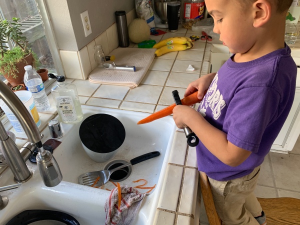 peeling carrots